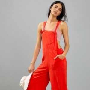 Anthropologie Red Jumpsuit